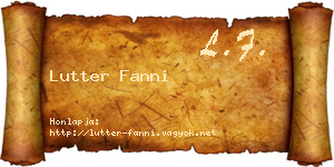 Lutter Fanni névjegykártya